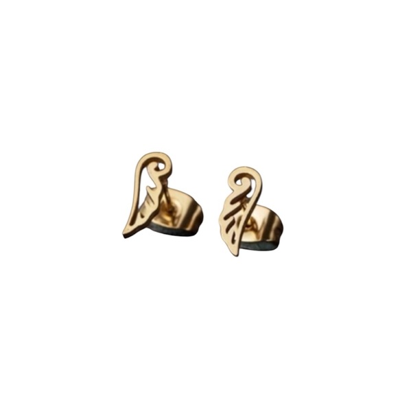 Angel Wings Earrings Stainless Steel Set of 2 Gold and Silver - Picture 1 of 1